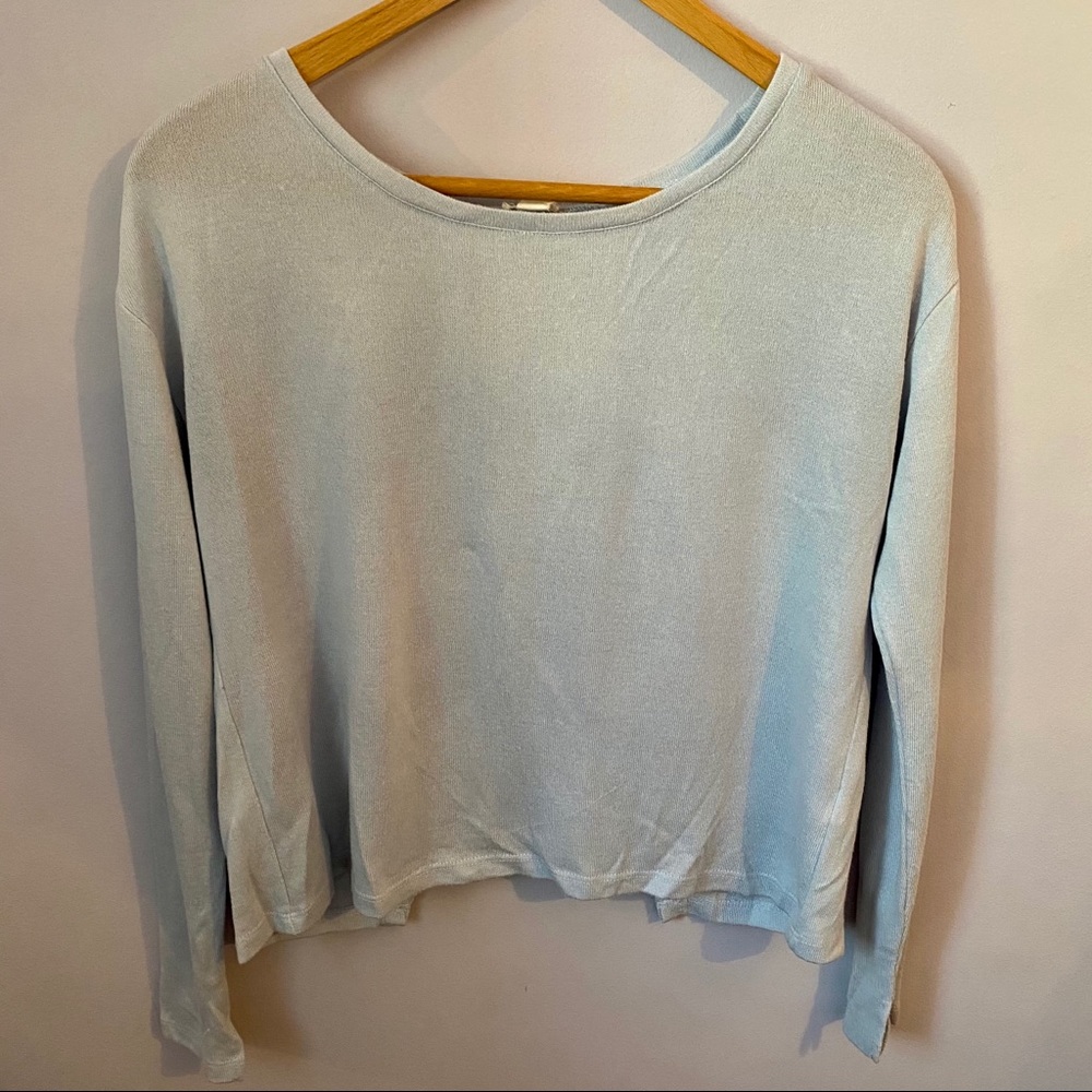 GARAGE open back light blue shirt